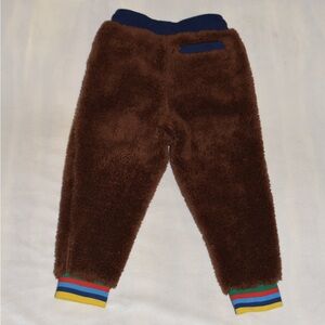 Mini Boden Boys Girls 3Y 3T thick soft brown fleece pants EUC